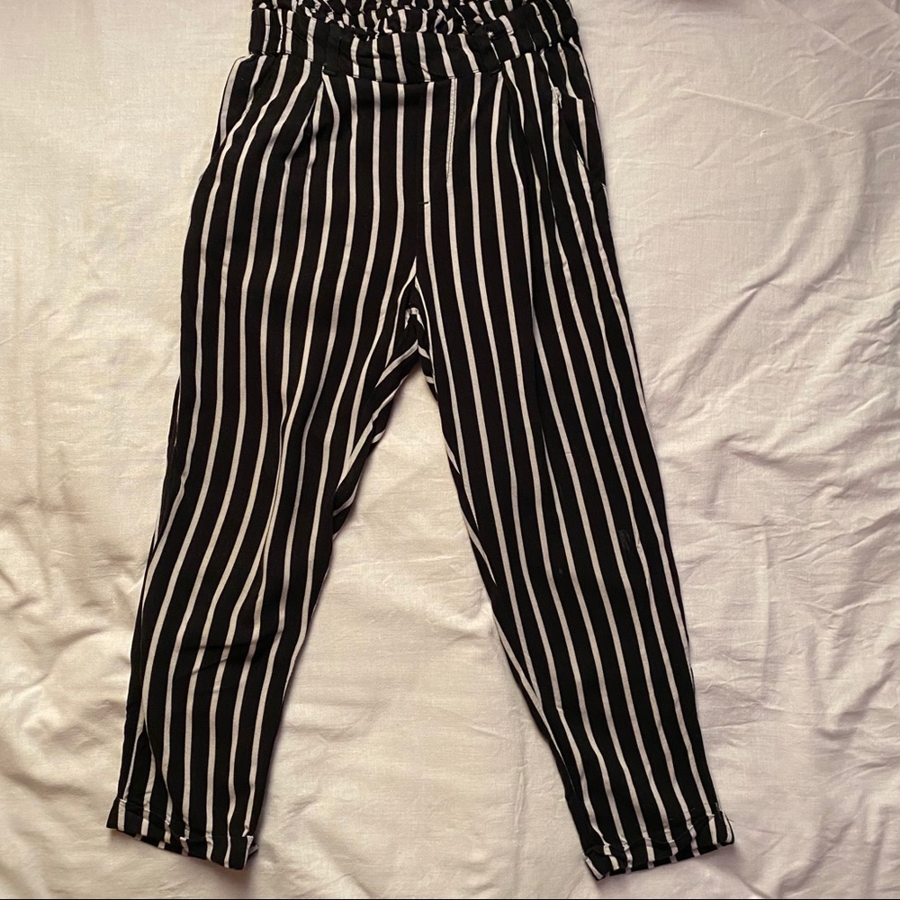 Lindex Black and White Stipes pants